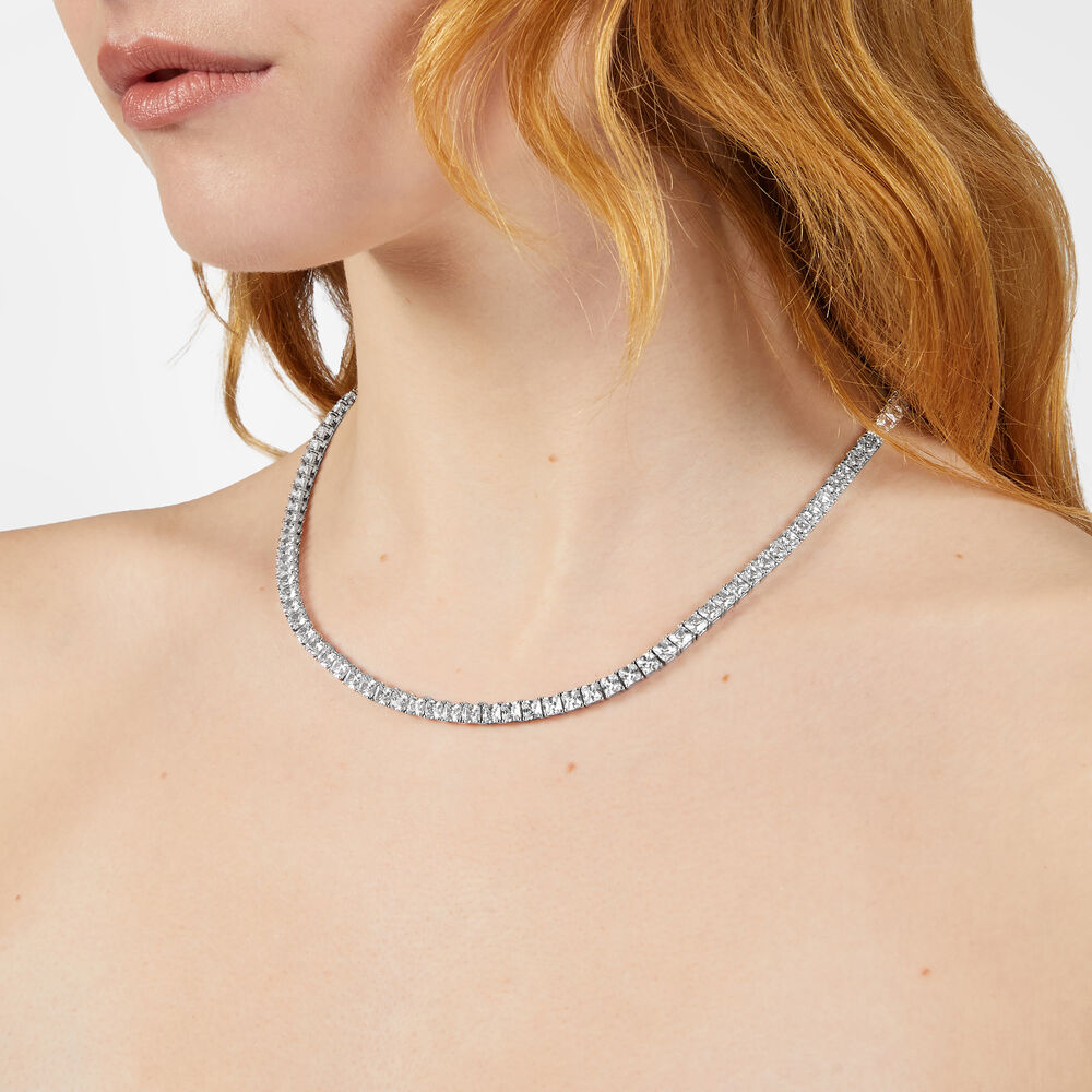 Women's silver-tone Classic Tennis necklace, CHIARA FERRAGNI