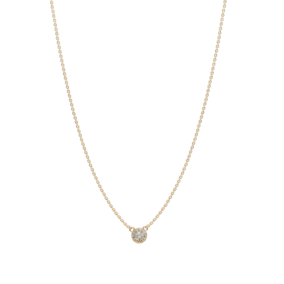 Colier de dama argint BIANCA scurt placat cu aur, zirconiu alb, 44cm, ROSATO