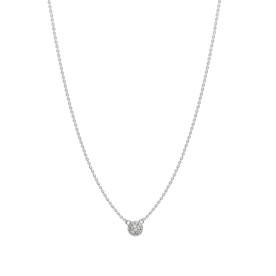 Colier de dama argint BIANCA scurt, zirconiu alb, 44cm, ROSATO