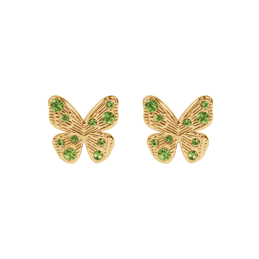 Cercei dama stud Papillon, placati cu aur, Lilou