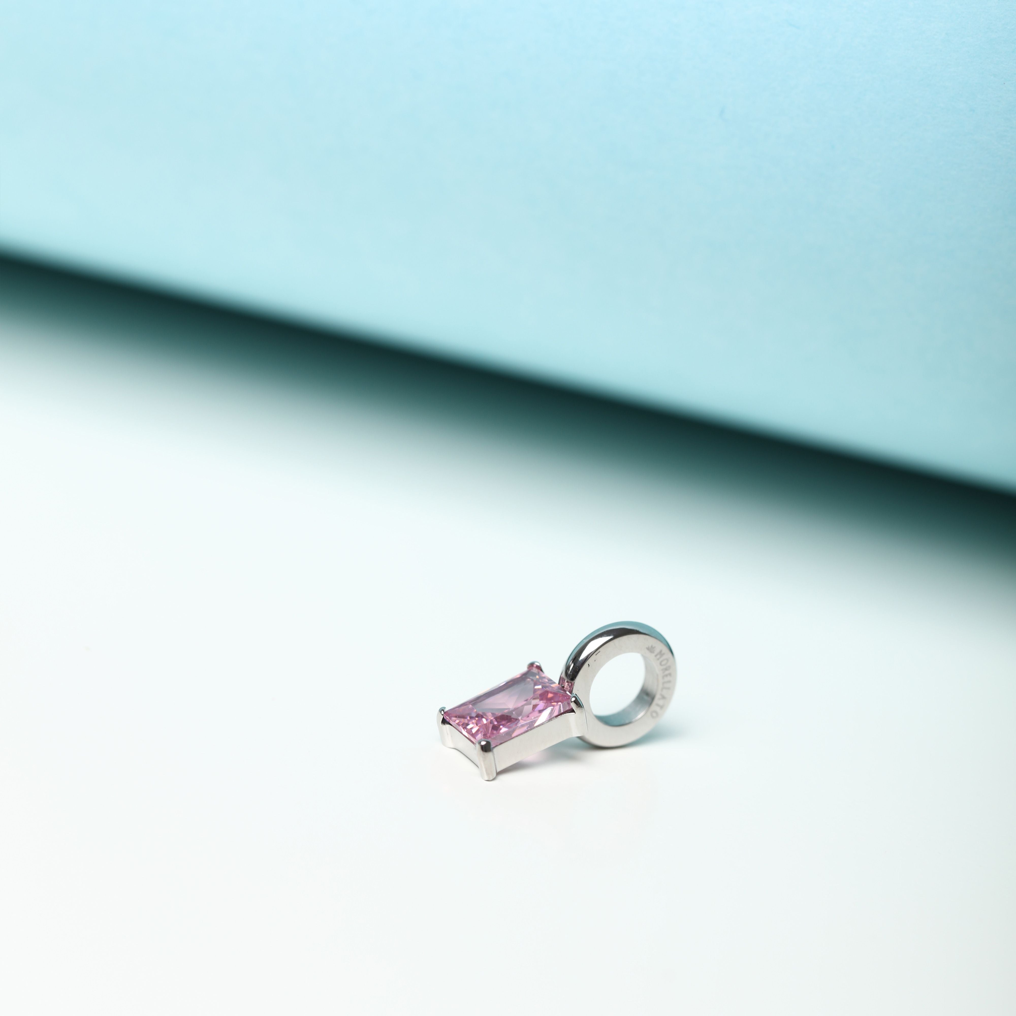 Women's charm pendant with pink stone, MORELLATO