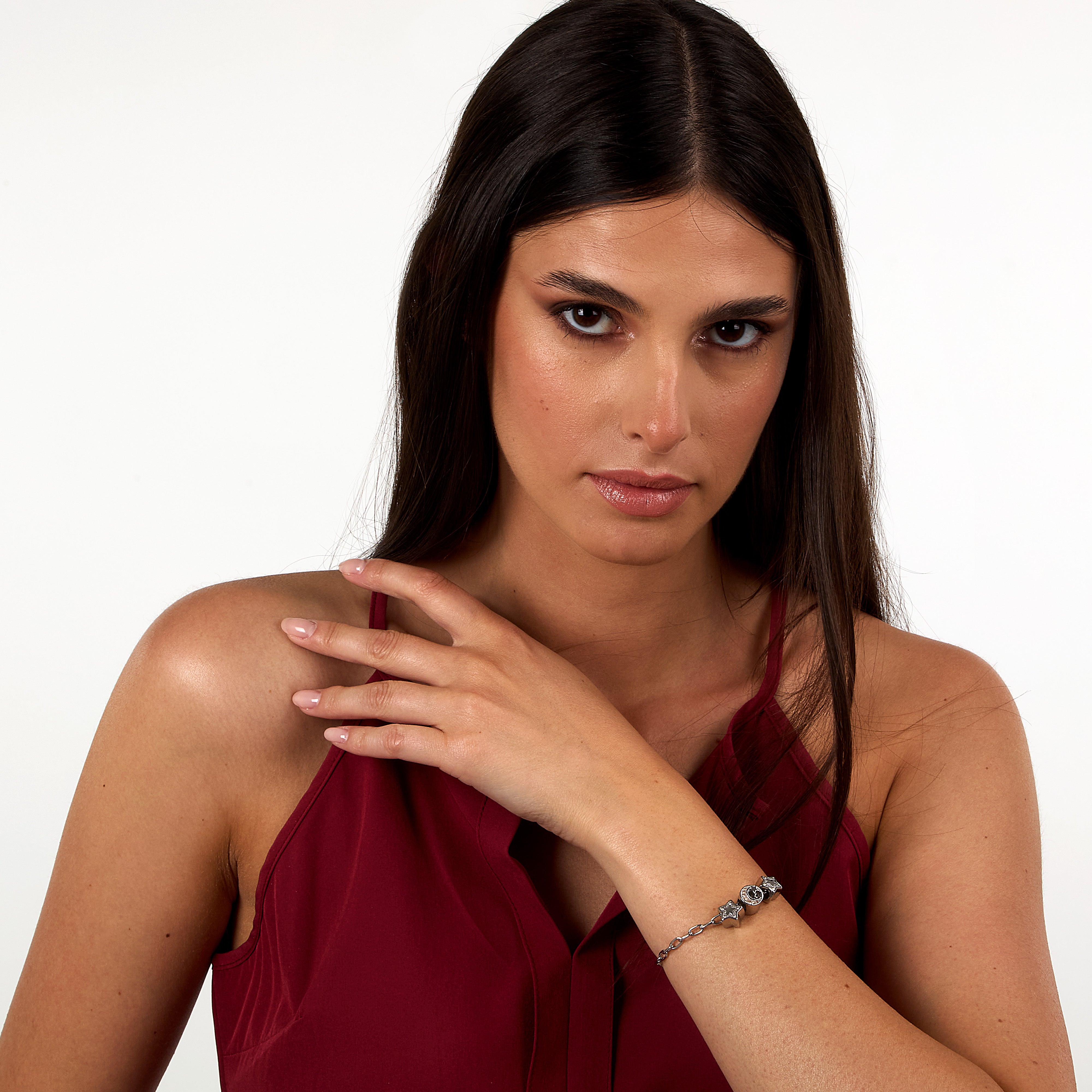 Bratara de dama cu trei brelocuri, reglabila 16 + 3 cm, MORELLATO