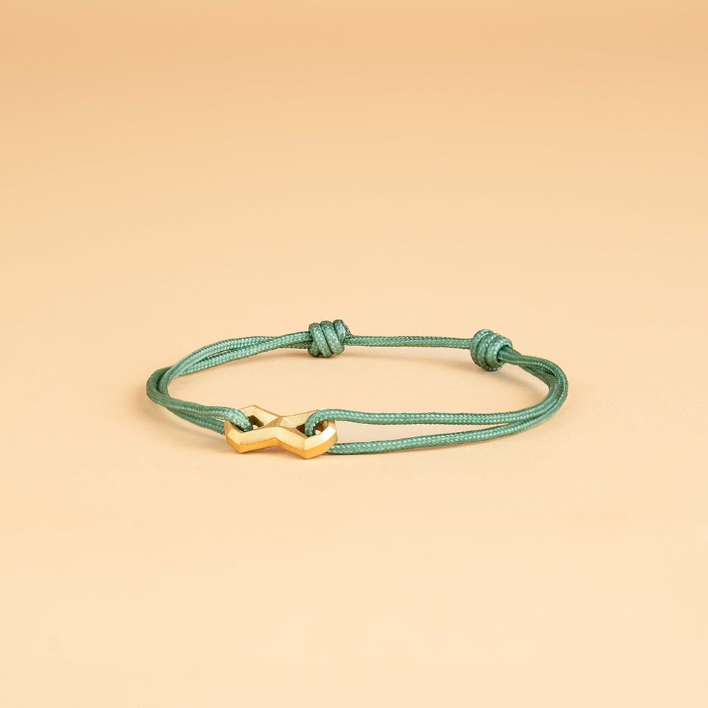 Bratara barbateasca reglabila Infinity Green Gold, GEMINI
