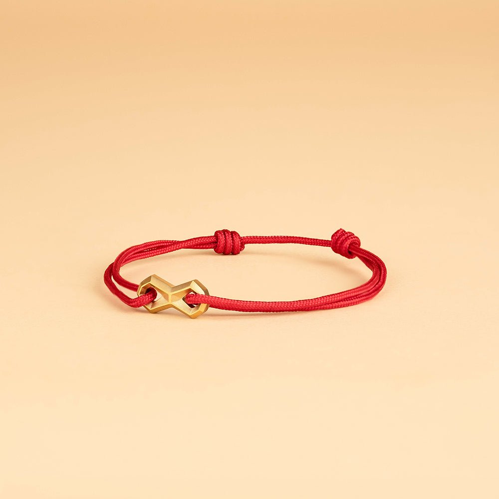 Bratara barbateasca reglabila Infinity Red Gold, GEMINI