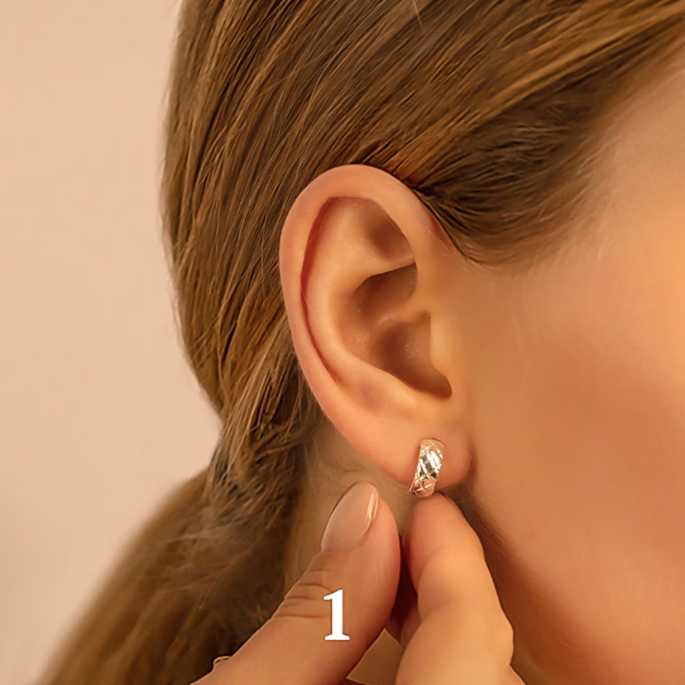 Cercei tip ear cuff Multi Etno de 5.3 cm, stanga, placat cu argint - Cercel individual - 171/53/KOL/MULTI/LEW/SR - Lilou - Tessora