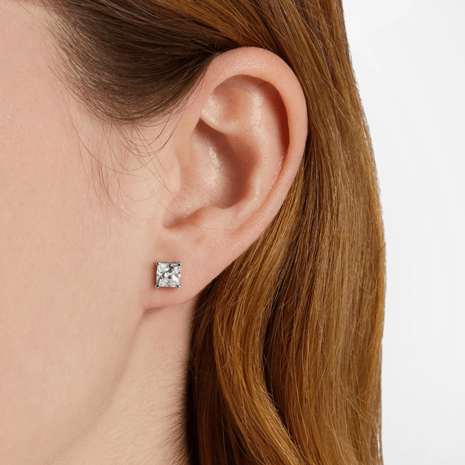 CLASSIC solitaire stud earrings, plated with rhodium, Chiara Ferragni - Screw earrings - j19avj19 - Chiara Ferragni - Tessora