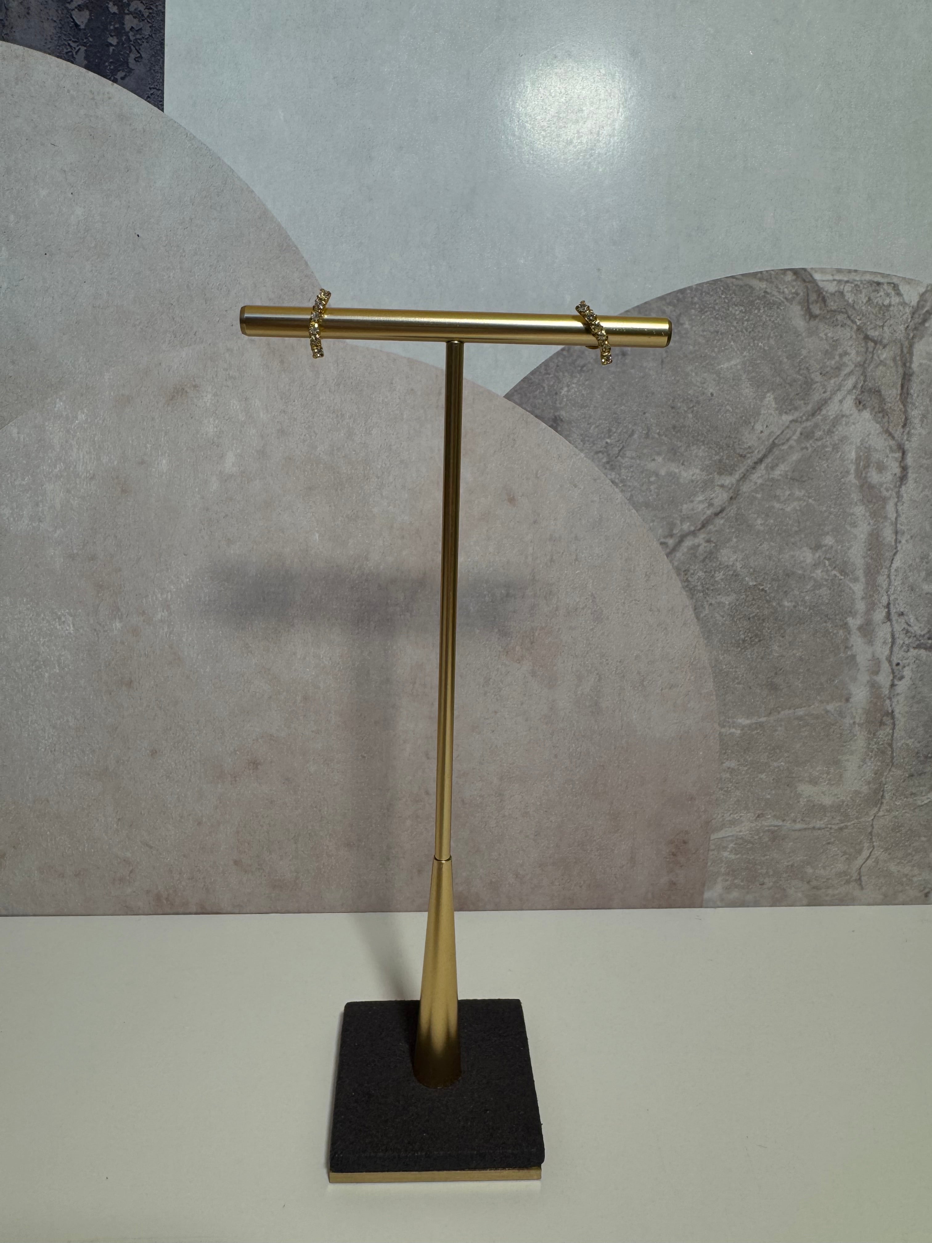 Women's silver earrings gold plated with beaded strand, TESSORA