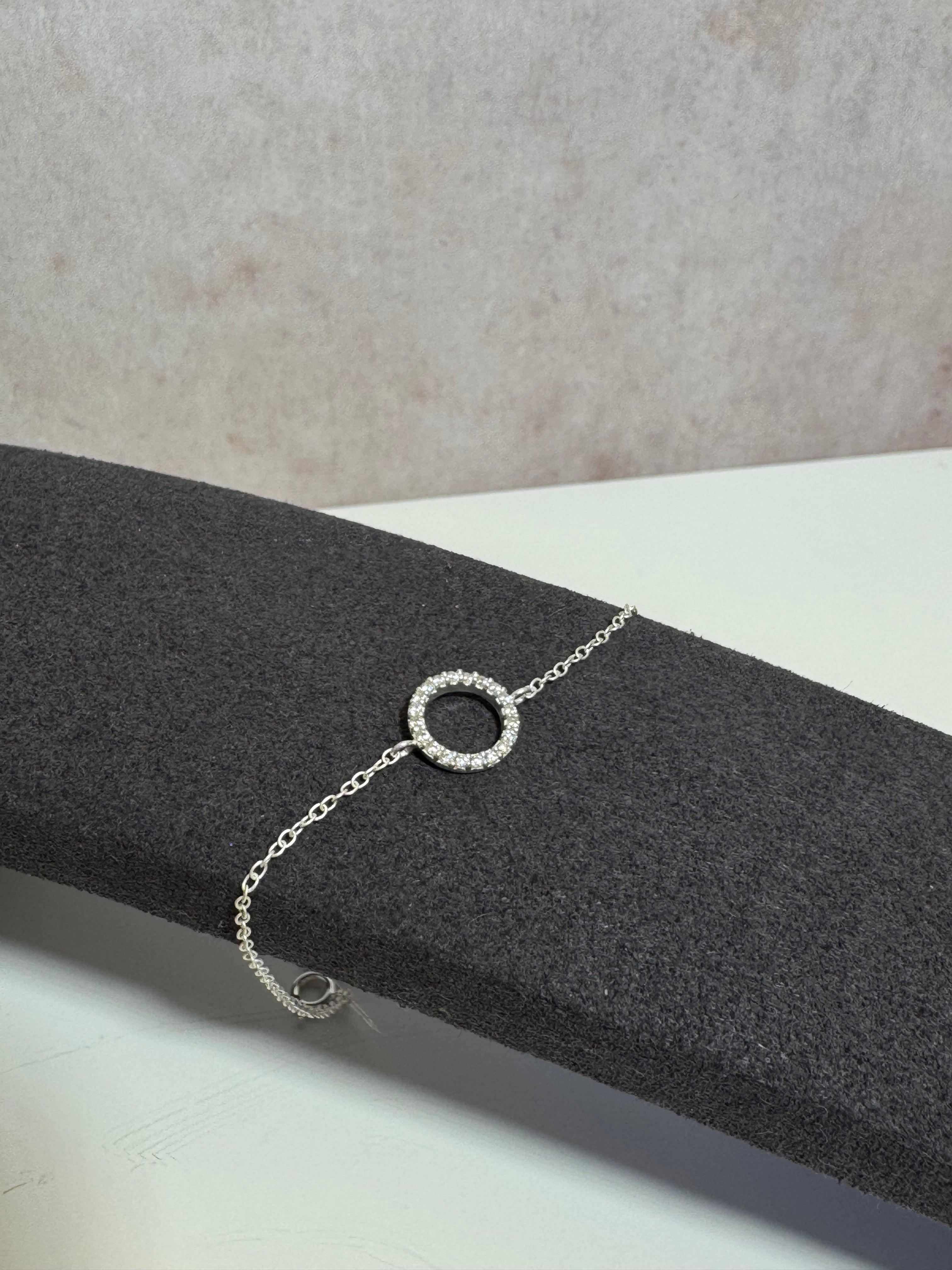 Brățară de argint pentru femei cu pandantiv în formă de cerc, Tessora