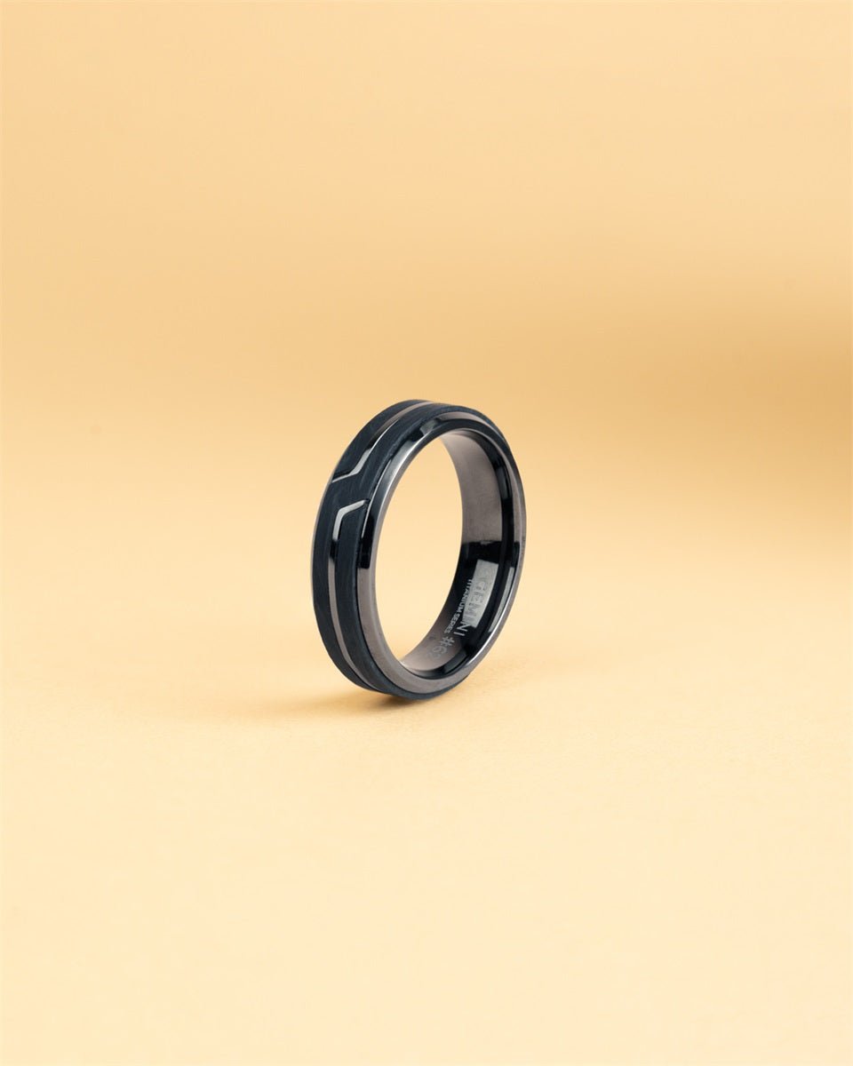 Inel Rex Negru - Inele pentru barbati - REX02 - 60 - GEMINI - Tessora