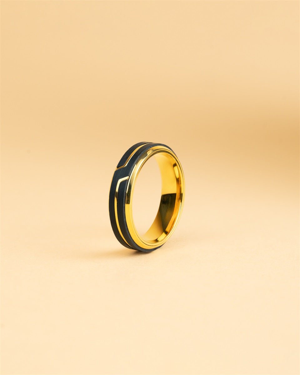 Men's ring Rex gold, GEMINI - Men Rings - REX03 - 60 - GEMINI - Tessora