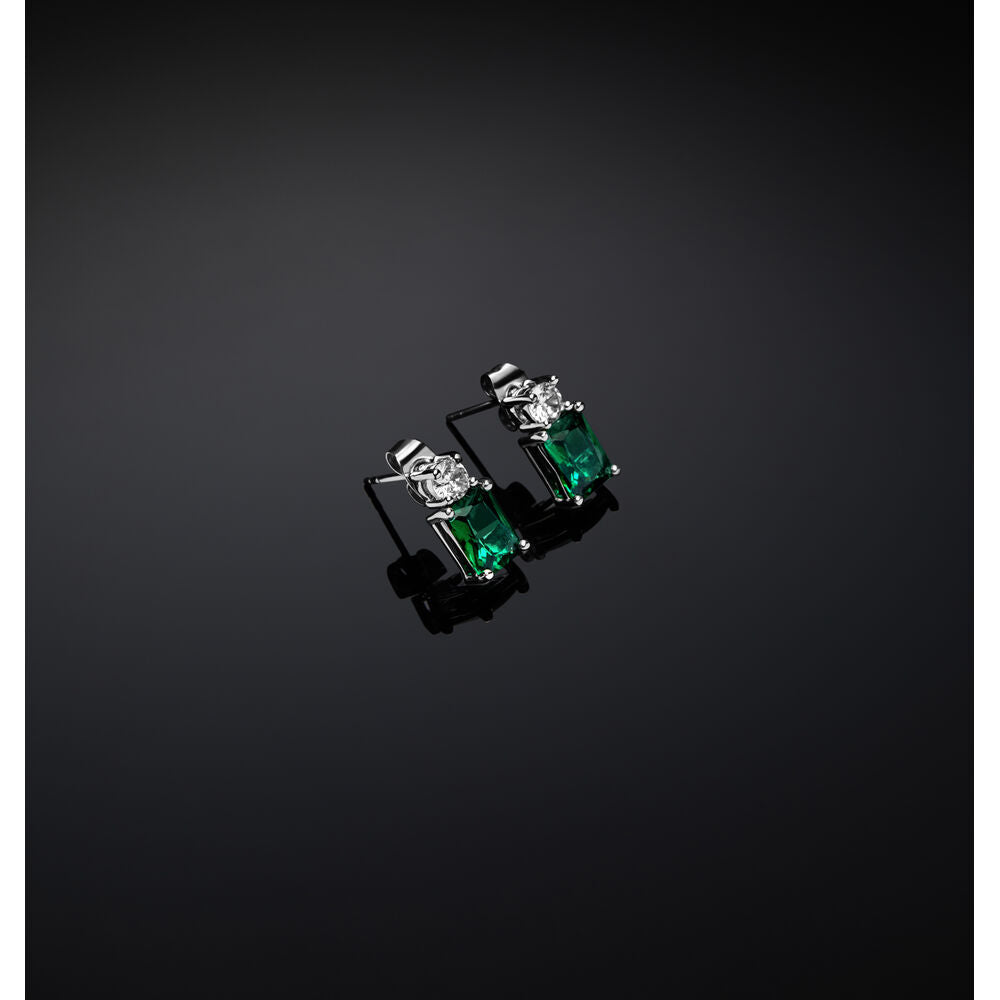 Women's Silver Emerald Earrings, CHIARA FERRAGNI