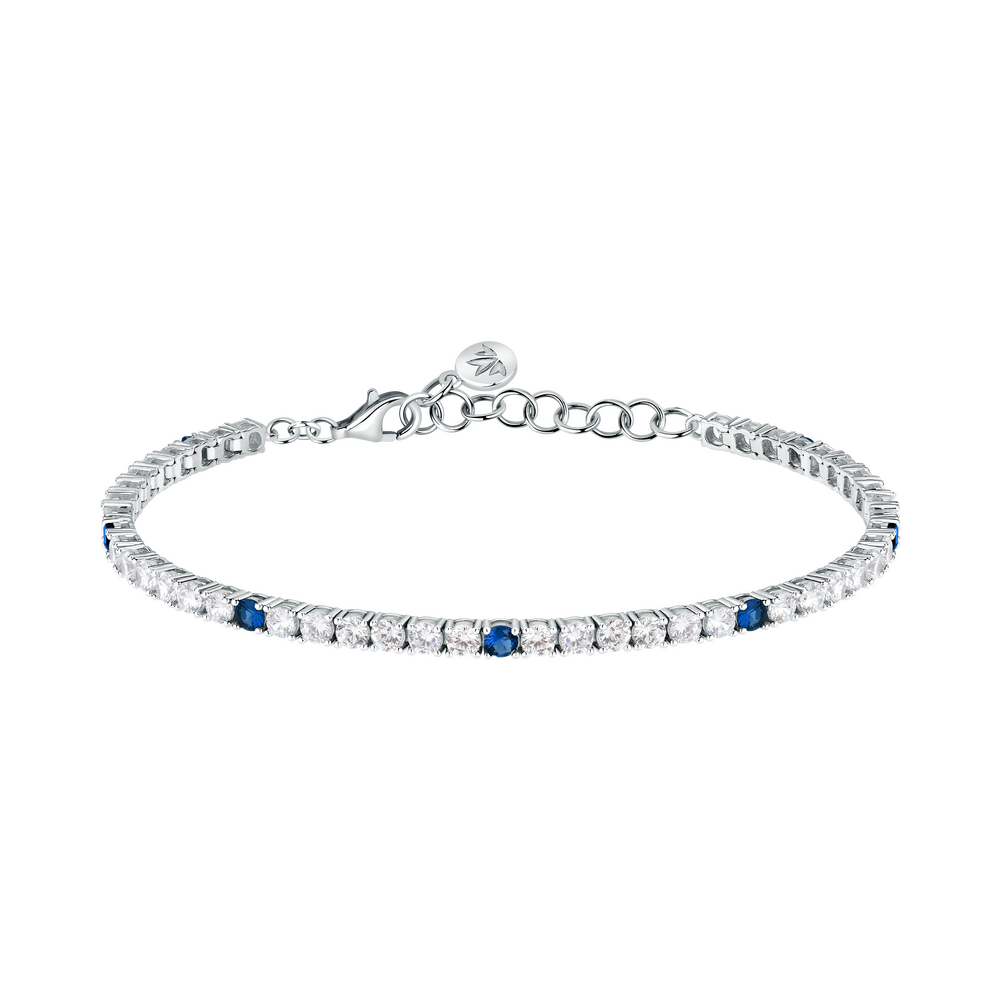 Women's bracelet sterling silver Tesori adjustable 16 cm + 3 cm extension with zirconia stones, MORELLATO
