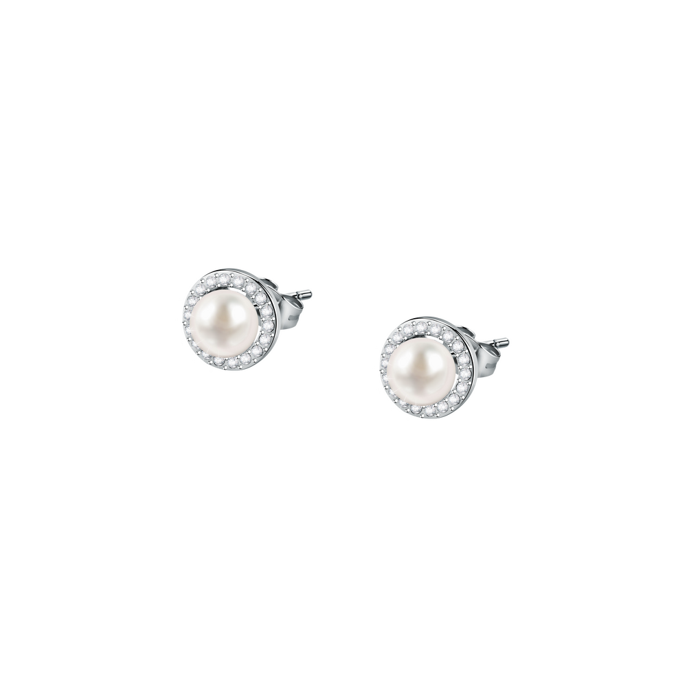 Cercei de dama din argint sterling cu perle si pietre de zirconiu, MORELLATO