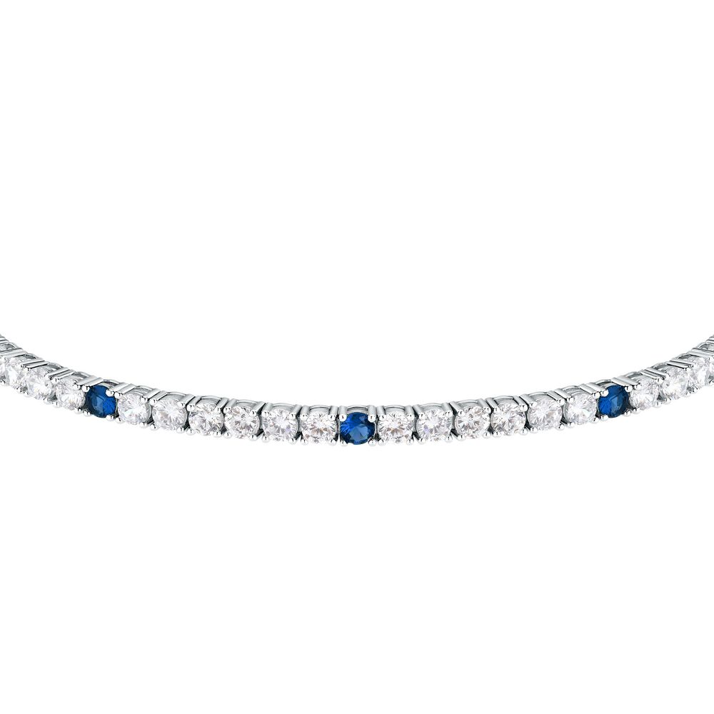Women's bracelet sterling silver Tesori adjustable 16 cm + 3 cm extension with zirconia stones, MORELLATO