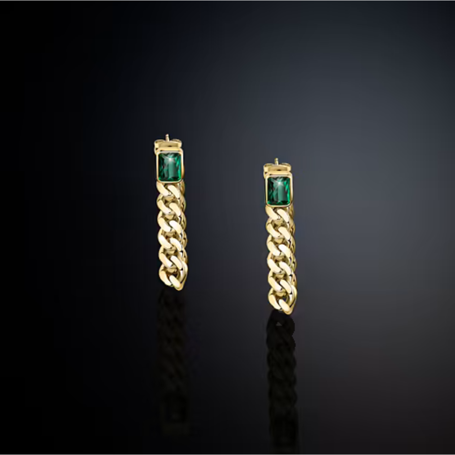 Cercei BOSSY CHAIN ​​pentru femei cu zirconiu verde, Chiara Ferragni