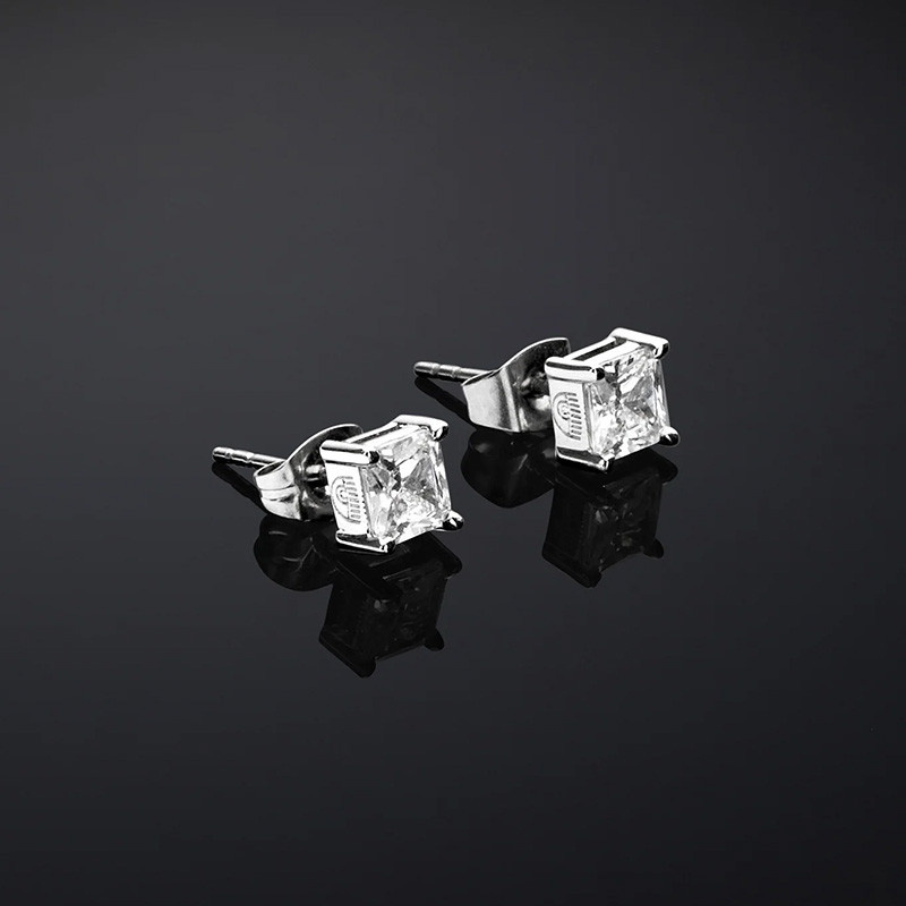 CLASSIC solitaire stud earrings, plated with rhodium, Chiara Ferragni