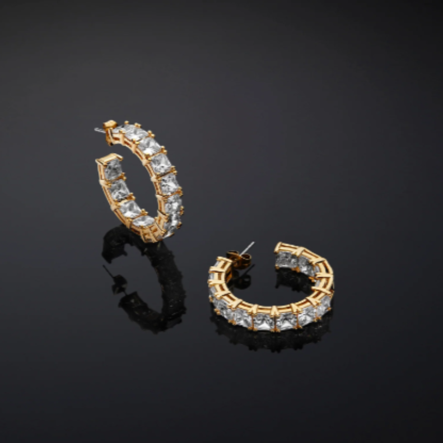 CLASSIC hoop earrings plated with yellow gold, Chiara Ferragni