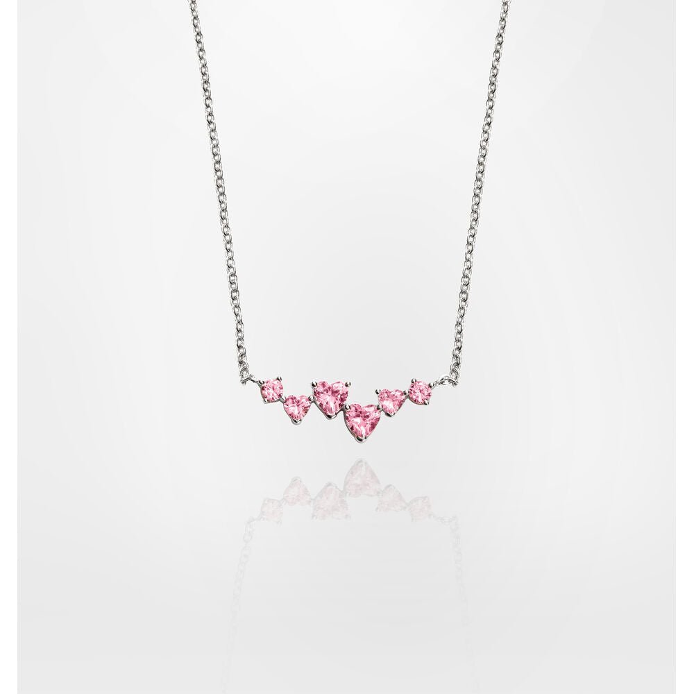 Women's necklace sterling silver with pink zirconia stones, CHIARA FERRAGNI - Pendant Necklaces - J19AXD16 - CHIARA FERRAGNI - Tessora