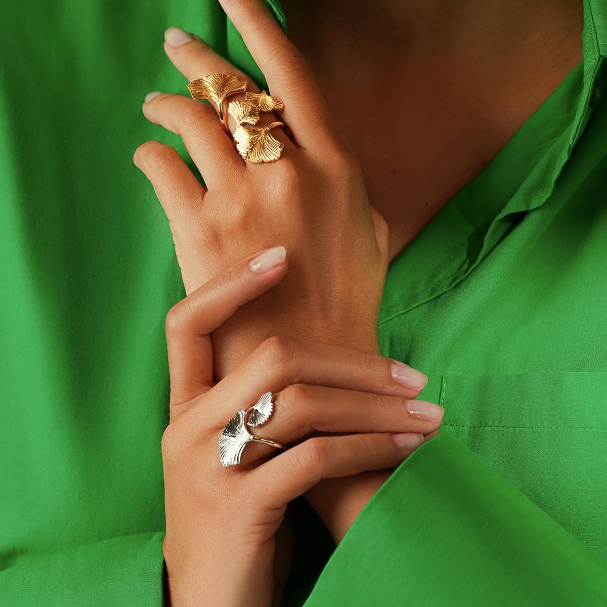Women's ring Ginko gold - plated, Lilou - Rings - 138/L/PIE/PO - Lilou - Tessora