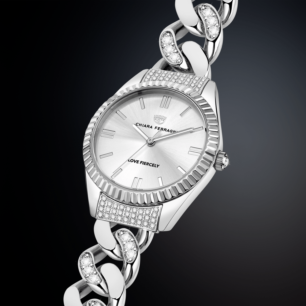 Women's silver Bossy Chain, Chiara Ferragni - Women Watches - R1953104502 - Chiara Ferragni - Tessora