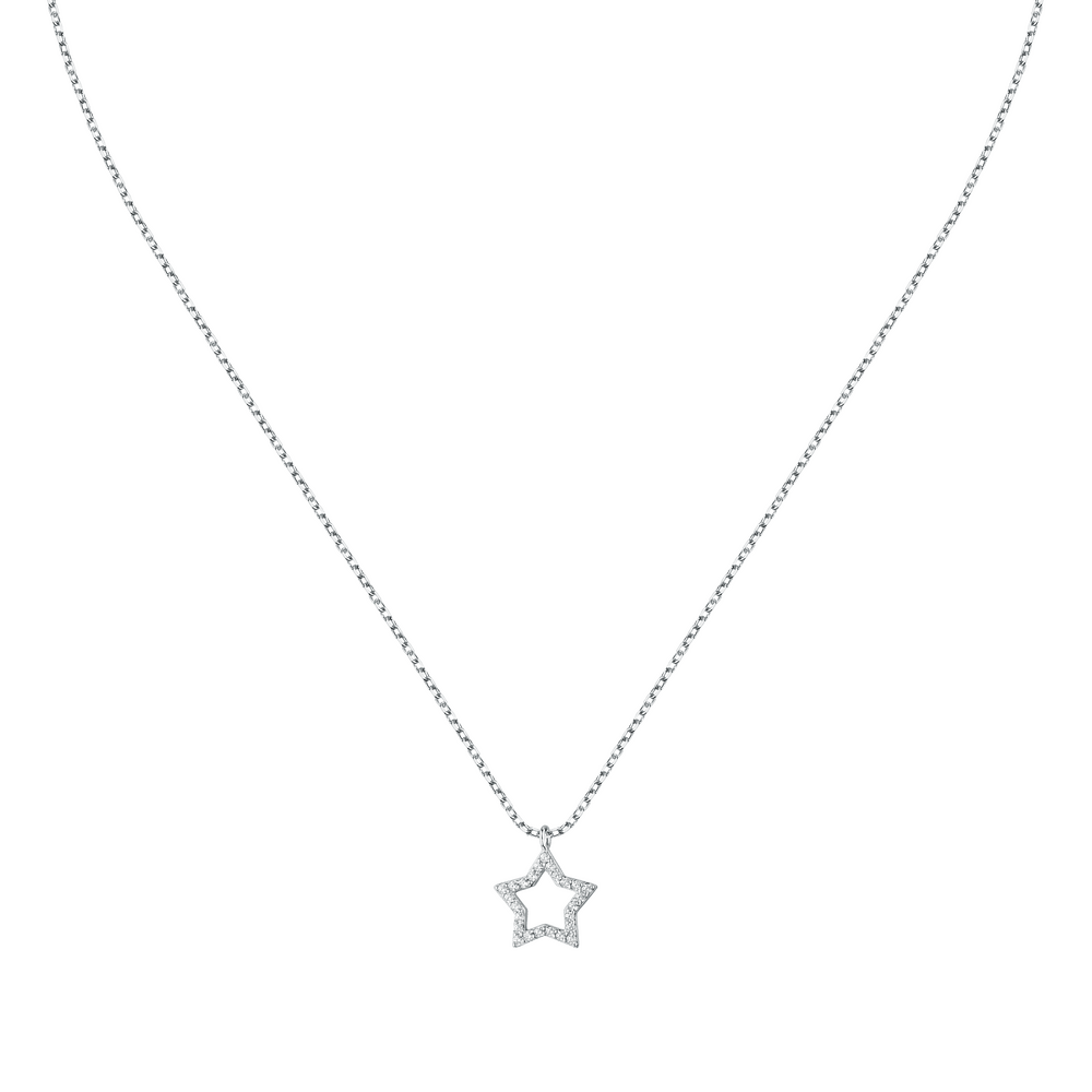 Women's Silver Necklace with Star Pendant, LA PETITE STORY - Silver Necklaces - lps10awv14 - LA PETITE STORY - Tessora