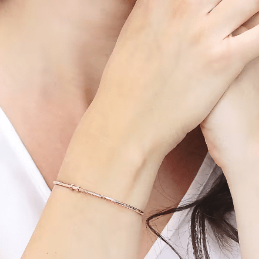 Women's Silver Rigid Bracelet STORIE, ROSATO - Adjustable Bracelets - RZB025 - ROSATO - Tessora